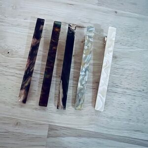 Set of 5 Marble Hair Clips